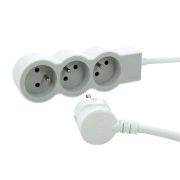LEGRAND Revolution prodlužovací přívod 3x2P+T, kabel 3m, bílá-světlé šedá