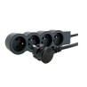 LEGRAND Revolution prodlužovací přívod 4x2P+T, kabel 3m, černo-šedá