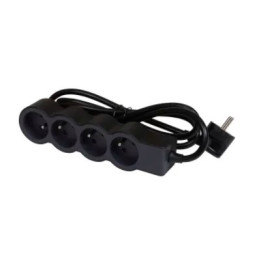 LEGRAND Revolution prodlužovací přívod 4x2P+T, kabel 3m, černo-šedá