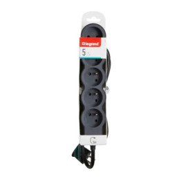 LEGRAND Revolution prodlužovací přívod 5x2P+T, kabel 3m, černo-šedá