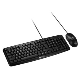 CANYON drátový SET-1 CS klávesnice + optická myš 1000 DPI, USB, CS, voděodolná, černá