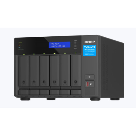 QNAP 6-bay TVS-h674-i5-32G (Core i5 4,4GHz, 32GB DDR4, 6x 3,5", 2x M.2 PCIe Gen4, 2x 2,5GbE)