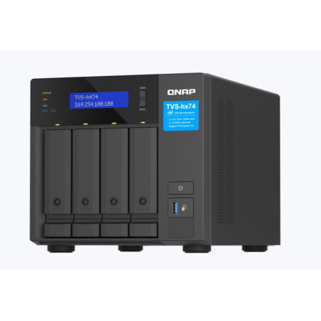 QNAP 4-bay TVS-h474-PT-8G (Pentium Gold 3,7GHz, 8GB DDR4, 4x 3,5", 2x M.2 PCIe Gen3, 2x 2,5GbE)