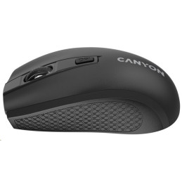 CANYON myš optická bezdrátová MW-7, nastavitelné rozlišení 800/1200/1600 dpi, 4 tl, USB dongle, 1xAA, černá
