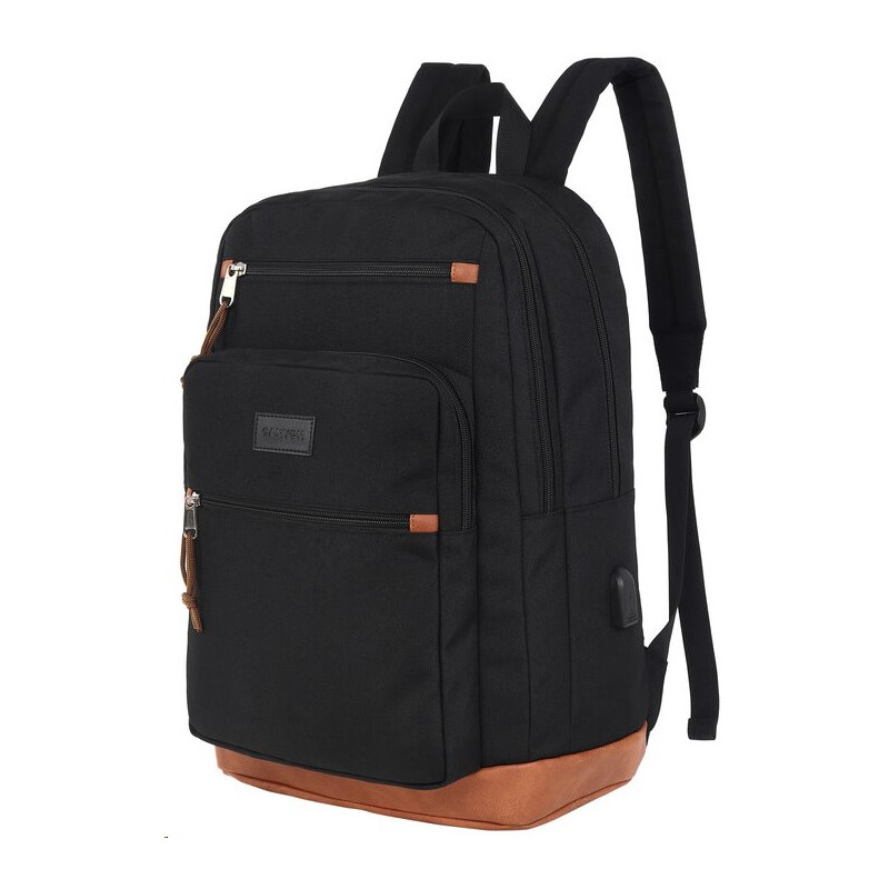CANYON BPS-5 batoh pro 15.6" ntb, 45 x 31 x 16cm, 22L, USB-A, 3+4 kapsy + 1 na láhev, 2 přepážky, dešti odolný, černý