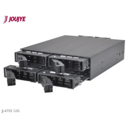 Jou Jye Backplane SATA3/SAS3 4x 2,5"HDD do 5,25" RoHS, 2x fan, 1x minisasHD (SFF-8643), SATA power