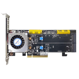 ARECA 2x M.2 NVMe/SATA RAID0/1/JBOD card , PCIe4.0 x8 Card, LP