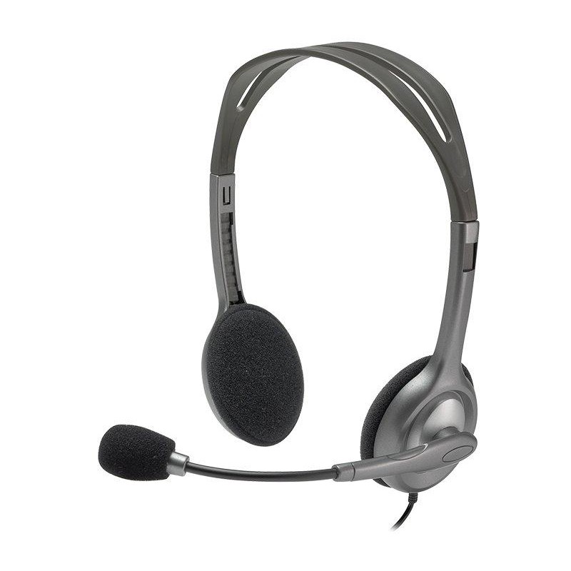 Logitech Headset Stereo H110/ drátová sluchátka + mikrofon/ 3,5 mm jack/ šedá