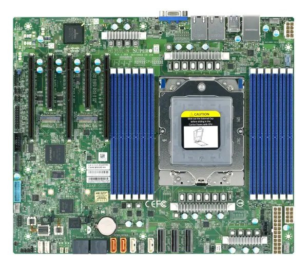 SUPERMICRO MB 1xSP5 (Epyc 9004), 12x DDR5, 8x SATA+6x NVMe/16xSATA+4xNVMe, 2x M.2, PCIe 5.0 (3 x16, 2 x8), 2x1Gb,IPMI