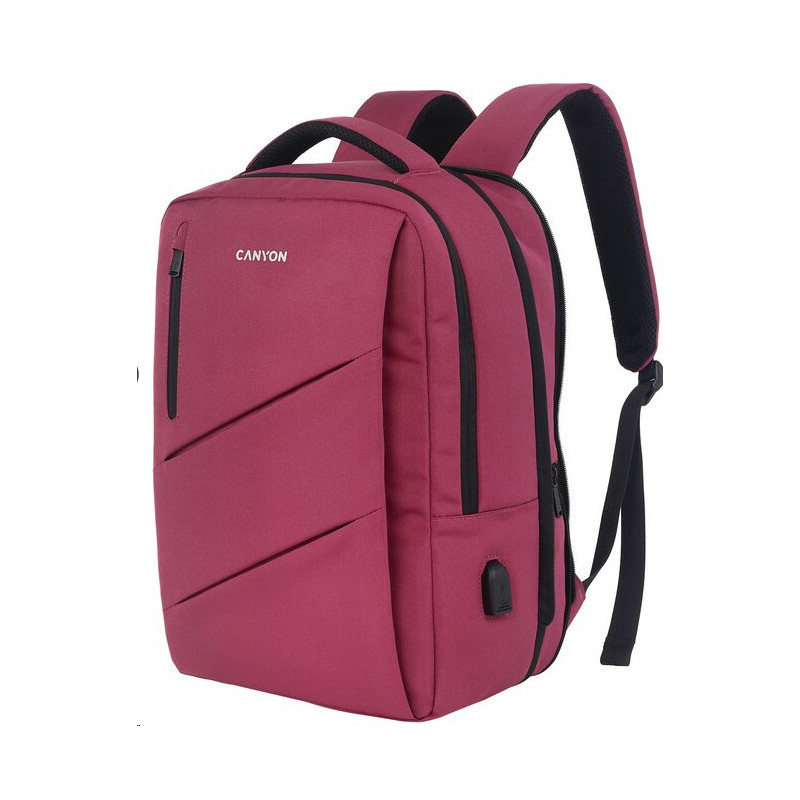 CANYON BPE-5 batoh pro 15.6" ntb, 40 x 30 x 12cm (+6cm), růžový