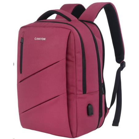 CANYON BPE-5 batoh pro 15.6" ntb, 40 x 30 x 12cm (+6cm), růžový