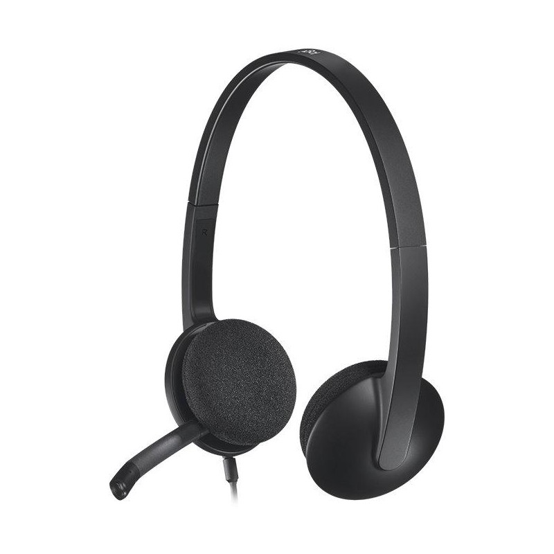 Logitech Headset Stereo H340/ drátová sluchátka + mikrofon/ USB/ černá