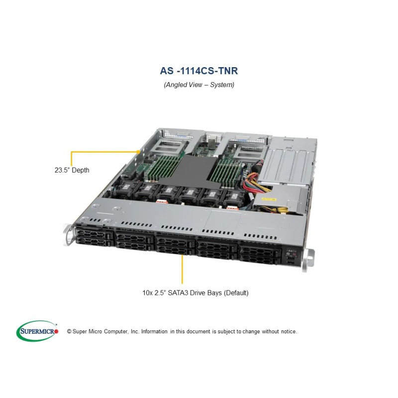 SUPERMICRO A+ 1U 7313p, 8x 16GB, 4x 1920GB PM9A3, 2x25Gb SFP28, 2x 1Gb, 2x 860Wp, IPMI
