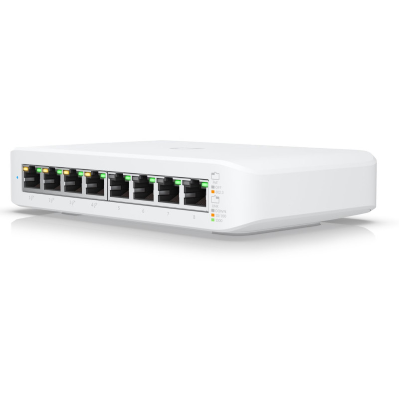 Ubiquiti Switch L2 UniFi USW-Lite-8-PoE, 8-Port Gigabit, 4x PoE-out, PoE budget 52W