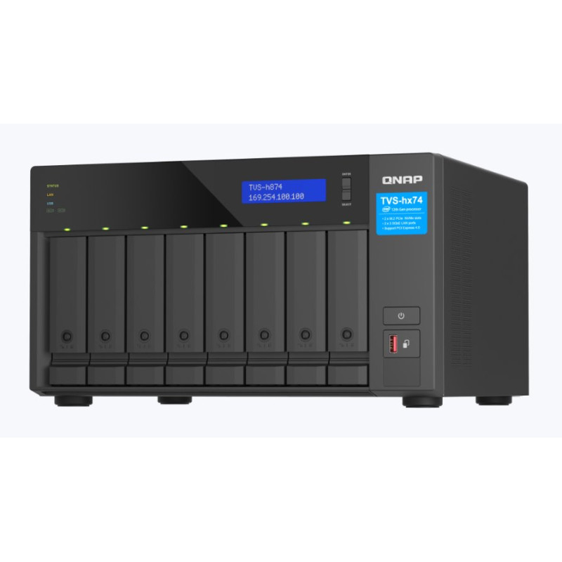 QNAP TVS-h874-i7-32G (12core (i7), ZFS, 32GB RAM, 8x SATA, 2x M.2 NVMe, 2x PCIe, 2x 2,5GbE, HDMI 4K)