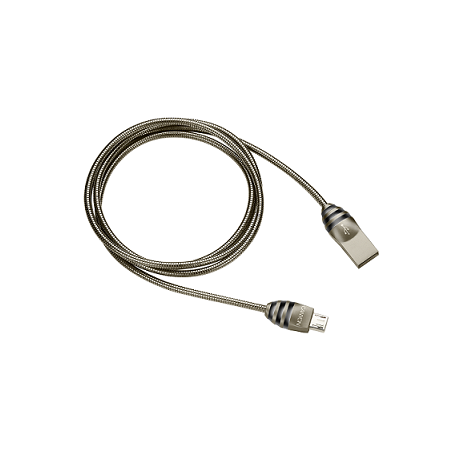 CANYON Nabíjecí kabel USB-C / USB 2.0, 5V/2A, průměr 3,5mm, kovově opletený, 1m, tmavě-šedá