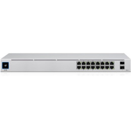 Ubiquiti Switch L2 UniFi USW-16-POE, 16-Port Gigabit, 8x PoE-out Gen 2, PoE budget 42W