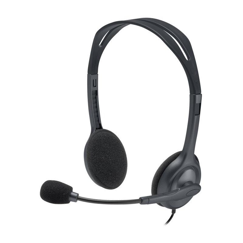 Logitech Headset Stereo H111/ drátová sluchátka + mikrofon/ 3,5 mm jack/ šedá