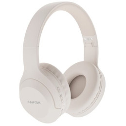 CANYON headset BTHS-3, USB-C, BT V5.1 JL6956, baterie 300mAh až 15h, 20Hz-20KHz, béžová (slonová kost)