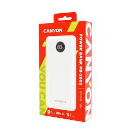 CANYON Power Bank PB-2002, 20000mAh, bílá