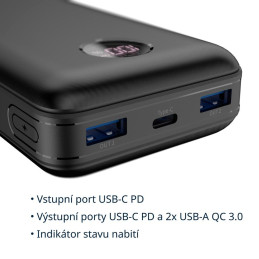 CANYON Power Bank PB-2002, 20000mAh, černá