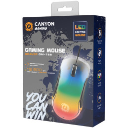 CANYON Herní drátová myš BRAVER GM-728, optická, RGB, až 12 800 DPI, 7tl. programovatelných, černá