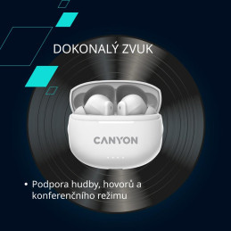 Bezdrátová stereo sluchátka True wireless TWS-8, bílá
