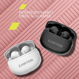 Bezdrátová stereo sluchátka True wireless TWS-8, bílá