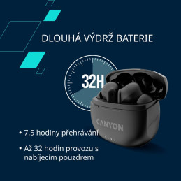 Bezdrátová stereo sluchátka True wireless TWS-8, bílá