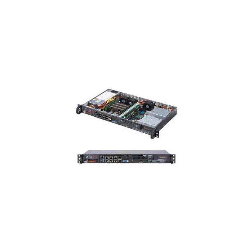 SUPERMICRO 1U server D-1736NT(8C/16T), 4x RDIMM, 1x3.5 /4x2.5(opt) SATA3, 4x1GbT,2x25GbSFP28, 200W, IPMI