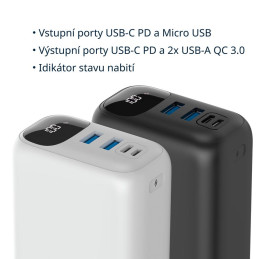 CANYON Power Bank PB-301, 30000mAh, bílá
