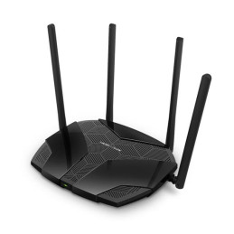 AX1800 Dual-Band Wi-Fi 6 Router SPEED: 574 Mbps at 2.4 GHz + 1201 Mbps at 5 GHz SPEC: 4× Fixed External Antennas, 3× Gig