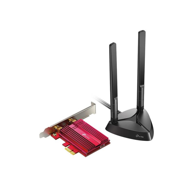 AX3000 Dual Band Wi-Fi 6 Bluetooth PCI Express Adapter SPEED: 2402 Mbps at 5 GHz + 574 Mbps at 2.4 GHz SPEC: 2× High Gai