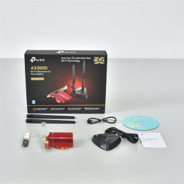 AX3000 Dual Band Wi-Fi 6 Bluetooth PCI Express Adapter SPEED: 2402 Mbps at 5 GHz + 574 Mbps at 2.4 GHz SPEC: 2× High Gai