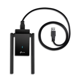 AX1800 High Gain Dual Band Wi-Fi 6 USB Adapter SPEED: 1201 Mbps at 5 GHz + 574 Mbps at 2.4 GHz SPEC: 2× High Gain Extern