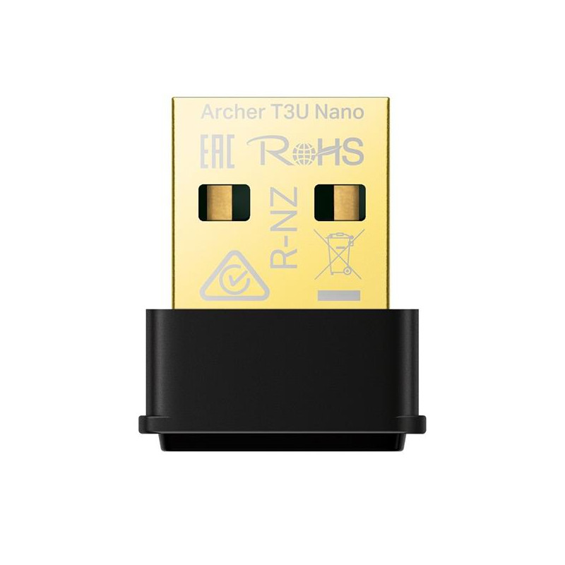 AC1300 Nano Dual Band Wi-Fi USB Adapter SPEED: 867 Mbps at 5 GHz + 400 Mbps at 2.4 GHz SPEC: USB 2.0 FEATURE: MU-MIMO