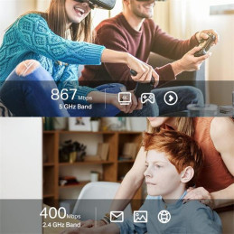 AC1300 Nano Dual Band Wi-Fi USB Adapter SPEED: 867 Mbps at 5 GHz + 400 Mbps at 2.4 GHz SPEC: USB 2.0 FEATURE: MU-MIMO