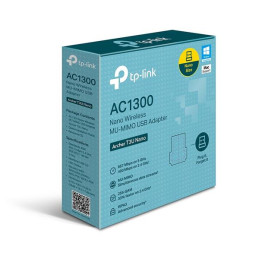 AC1300 Nano Dual Band Wi-Fi USB Adapter SPEED: 867 Mbps at 5 GHz + 400 Mbps at 2.4 GHz SPEC: USB 2.0 FEATURE: MU-MIMO