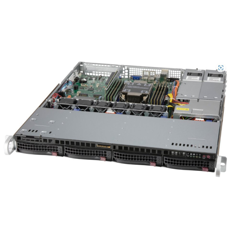 SUPERMICRO 1U chassis 4x 3,5" HS NVMe/SATA/SAS (12G), 2x400W (Platinum)