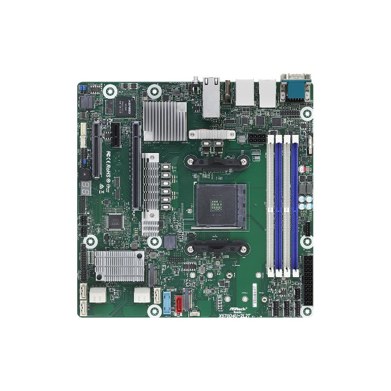 ASRock Rack X570D4U-2L2T/BCM - AM4, X570, 4xDDR4 ECC/nonECC UDIMM, 8x SATA, 2xM.2, 3x PCIe, 2x1GB + 2x10GB Lan, IPMI