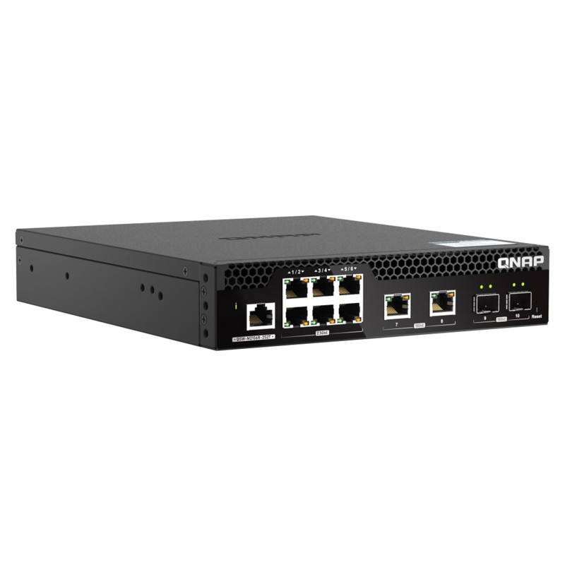 QNAP řízený switch QSW-M2106R-2S2T (6x 2,5GbE RJ45, 2x 10GbE RJ45, 2x 10GbE SFP+, malá šířka)