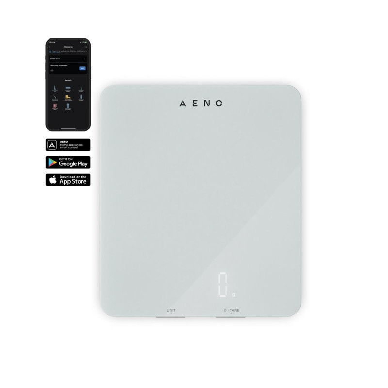 AENO Chytrá kuchyňská váha KS1 - 2g až 8kg s přesností na 1g, bluetooth, bílá
