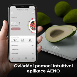 AENO Chytrá kuchyňská váha KS1 - 2g až 8kg s přesností na 1g, bluetooth, bílá