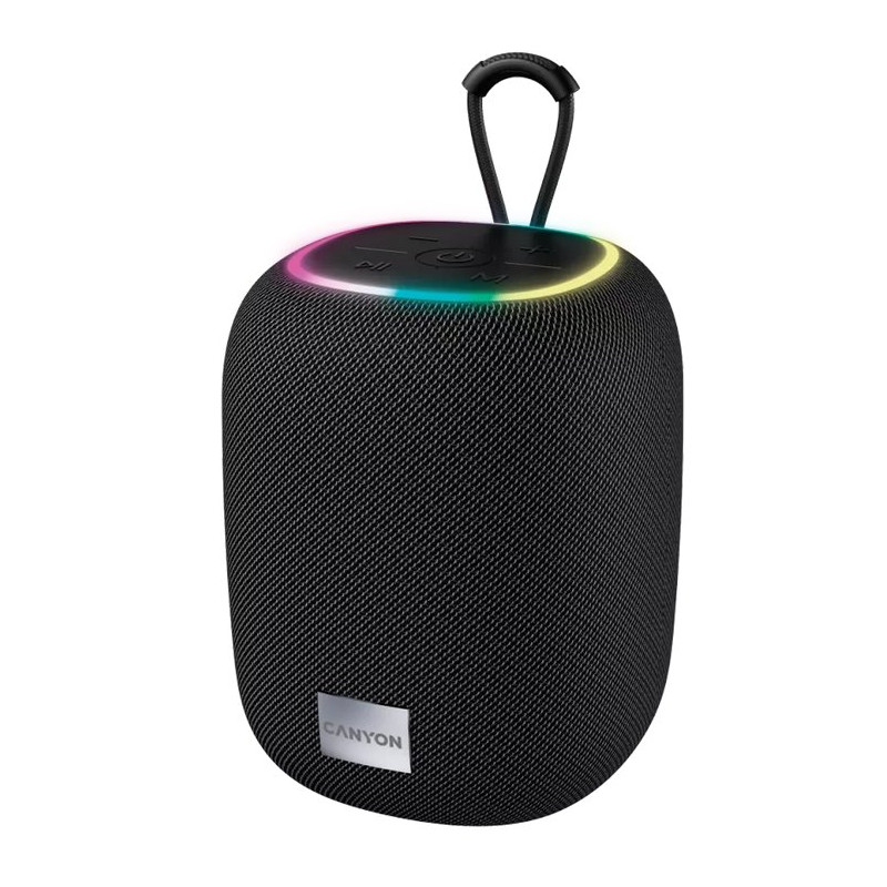 CANYON reproduktor BSP-8, RGB, BT V5.2, BLUETRUM AB5362B, 1x10W, USB-C, USB-A, microSD, AUX, černá