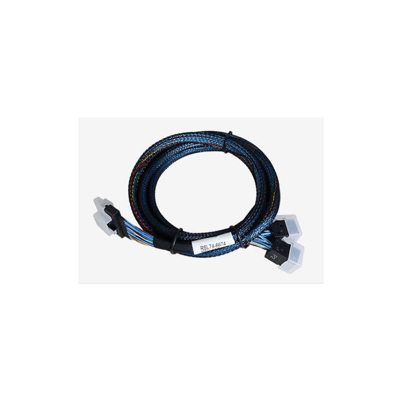 ARECA int. SlimlineSAS x8 SFF-8654 straight to 2x minisasHD SFF-8643 cable, 1m