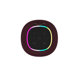 CANYON reproduktor BSP-8, RGB, BT V5.2, BLUETRUM AB5362B, 1x10W, USB-C, USB-A, microSD, AUX, červená
