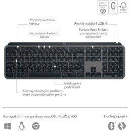 Logitech MX Keys S - GRAPHITE - US INT'L - BT