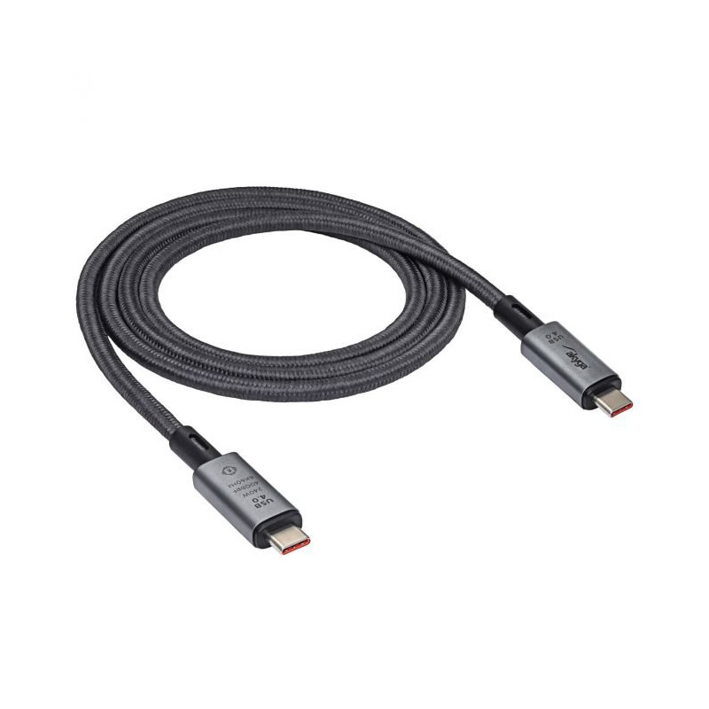 Akyga Kabel USB-C/USB-C 4.0, 240W 40Gbps, šedá 1m