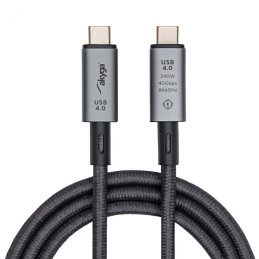 Akyga Kabel USB-C/USB-C 4.0, 240W 40Gbps, šedá 1m