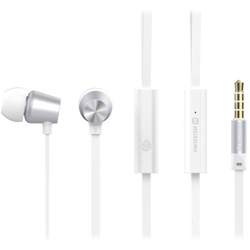 Swissten Sluchátka Earbuds Dynamic Ys500 Stříbrno/Bílé